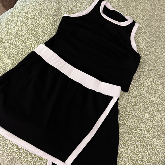 Zara Pants - Black and White Sleeveless matching skirt set